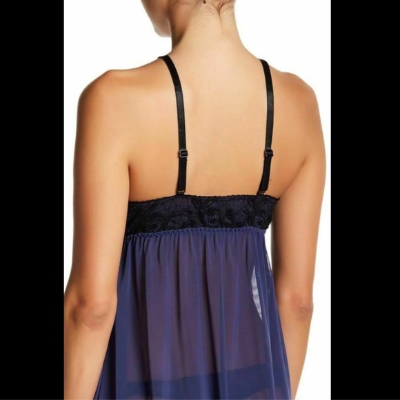 NEW Tart Noir Alexa Babydoll‎ Camisole Lingerie Navy/Black [SZ Small ] - Picture 2 of 8